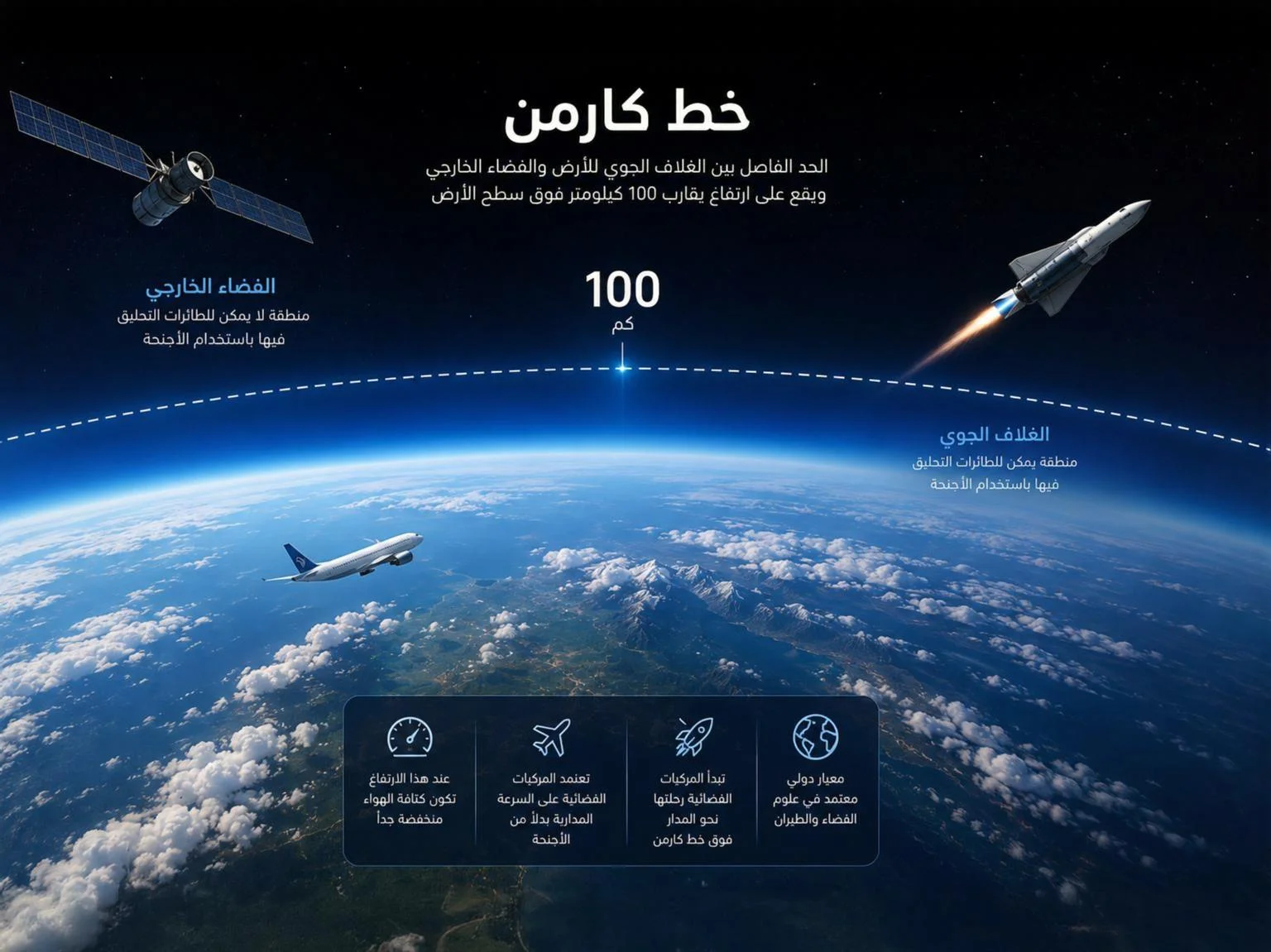 خط كارمان – الحد الفاصل بين الغلاف الجوي والفضاء
